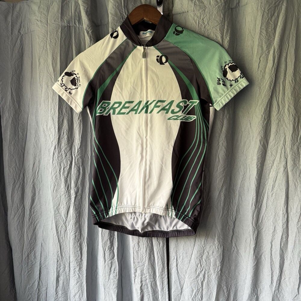 RARE Vintage “PEARL IZUMI” Breakfast Club women’s XS Green Sheep cycling Shirt.